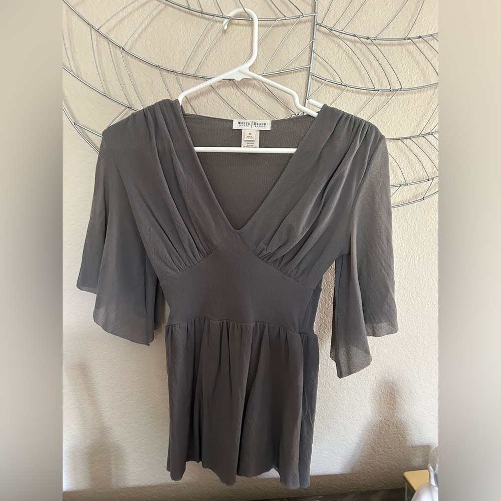 White House Black Market airy grey top
